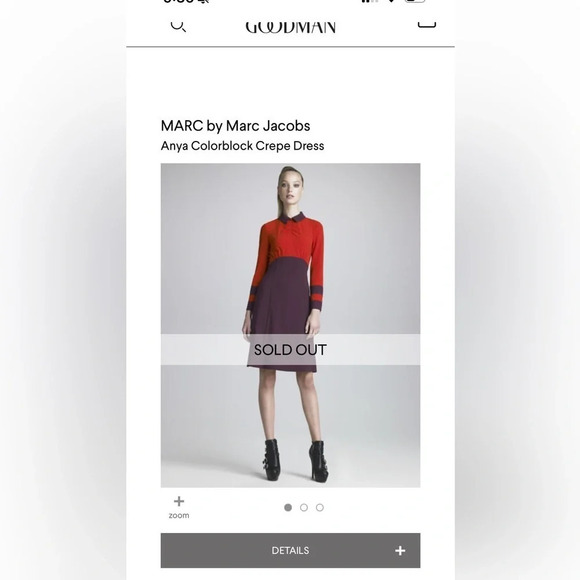 Marc by Marc Jacobs Color Block Anya Crepe Dress Corvette Red Sz 2 Mindy Kaling - Picture 3 of 15